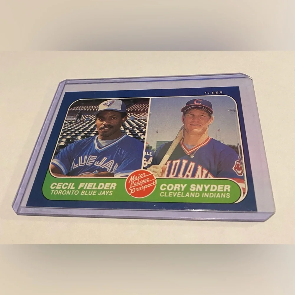 Cecil Fielder & Cory Snyder RC Rookie 1986 Fleer Baseball Card # 653 Vintage